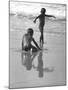Children, One in Zorba-Like Dancing Pose at Versova Beach-null-Mounted Photographic Print