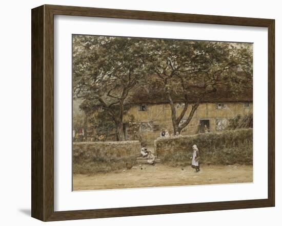 Children Outside a Cottage-Helen Allingham-Framed Giclee Print