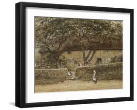 Children Outside a Cottage-Helen Allingham-Framed Giclee Print