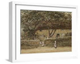 Children Outside a Cottage-Helen Allingham-Framed Giclee Print