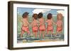 Children Paddling and Looking Out to Sea-Hilda Dix Sandford-Framed Art Print