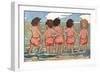 Children Paddling and Looking Out to Sea-Hilda Dix Sandford-Framed Art Print