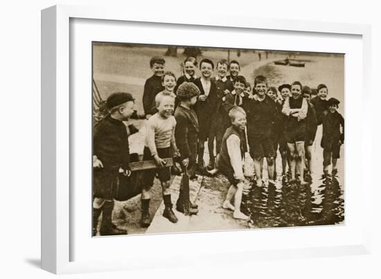 Children Paddling in the Serpentine-null-Framed Photographic Print