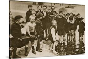 Children Paddling in the Serpentine-null-Stretched Canvas