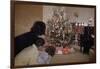 Children Peeking around Corner at Christmas Tree-William P. Gottlieb-Framed Photographic Print