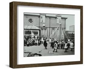 Children Performing a Maypole Drill, Southfields Infants School, Wandsworth, London, 1906-null-Framed Photographic Print
