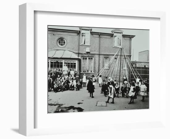 Children Performing a Maypole Drill, Southfields Infants School, Wandsworth, London, 1906-null-Framed Photographic Print