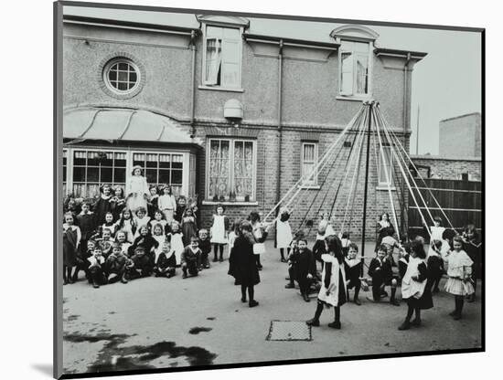 Children Performing a Maypole Drill, Southfields Infants School, Wandsworth, London, 1906-null-Mounted Photographic Print