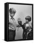 Children Petting a Barn Owl-null-Framed Stretched Canvas