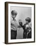 Children Petting a Barn Owl-null-Framed Photographic Print