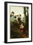 Children Picking Berries-Felix Schlesinger-Framed Premium Giclee Print