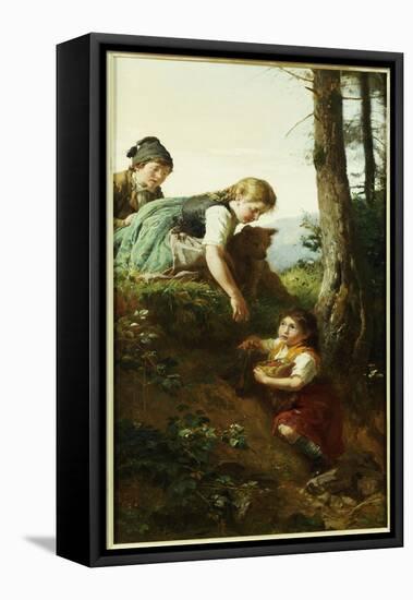 Children Picking Berries-Felix Schlesinger-Framed Stretched Canvas