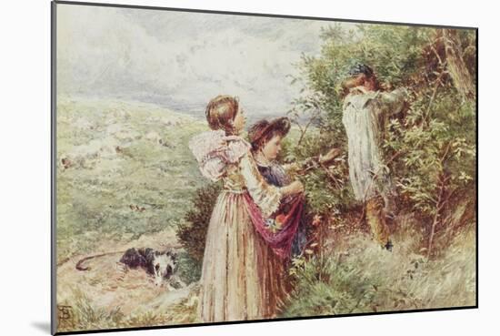 Children Picking Blackberries-Myles Birket Foster-Mounted Giclee Print