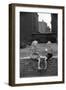 Children play cards in a shabby backyard in Bytom,1956.-Erich Lessing-Framed Photographic Print