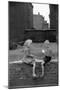 Children play cards in a shabby backyard in Bytom,1956.-Erich Lessing-Mounted Photographic Print