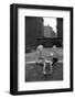 Children play cards in a shabby backyard in Bytom,1956.-Erich Lessing-Framed Photographic Print