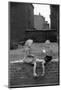 Children play cards in a shabby backyard in Bytom,1956.-Erich Lessing-Mounted Photographic Print