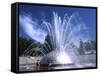 Children Play in the International Fountain of Seattle Center, Seattle, Washington, USA-Charles Crust-Framed Stretched Canvas