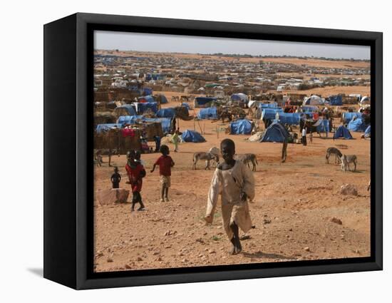 Children Play in the North Darfur Refugee Camp of El Sallam on Wednesday October 4, 2006-Alfred De Montesquiou-Framed Stretched Canvas