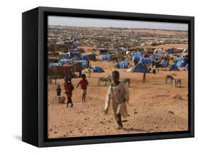 Children Play in the North Darfur Refugee Camp of El Sallam on Wednesday October 4, 2006-Alfred De Montesquiou-Framed Stretched Canvas