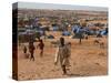 Children Play in the North Darfur Refugee Camp of El Sallam on Wednesday October 4, 2006-Alfred De Montesquiou-Stretched Canvas
