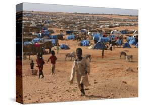 Children Play in the North Darfur Refugee Camp of El Sallam on Wednesday October 4, 2006-Alfred De Montesquiou-Stretched Canvas