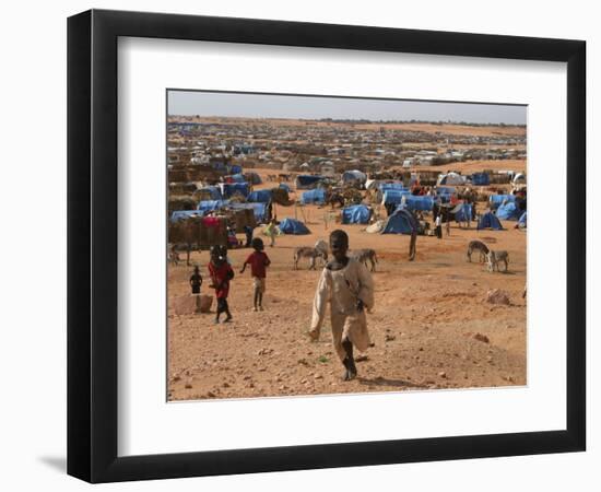 Children Play in the North Darfur Refugee Camp of El Sallam on Wednesday October 4, 2006-Alfred De Montesquiou-Framed Photographic Print