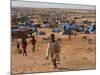 Children Play in the North Darfur Refugee Camp of El Sallam on Wednesday October 4, 2006-Alfred De Montesquiou-Mounted Photographic Print