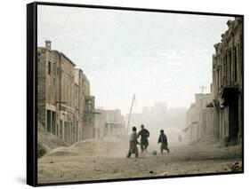 Children Play in the Old Town of Kabul, Afghanistan-null-Framed Stretched Canvas