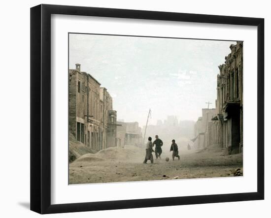 Children Play in the Old Town of Kabul, Afghanistan-null-Framed Premium Photographic Print