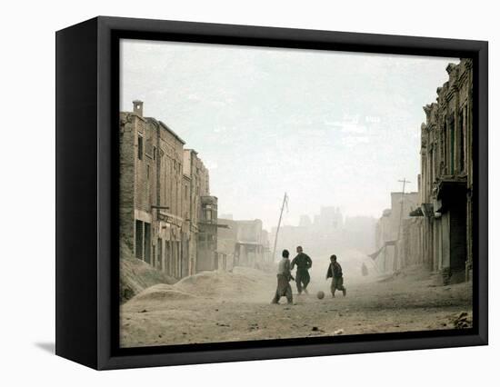 Children Play in the Old Town of Kabul, Afghanistan-null-Framed Stretched Canvas