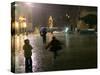 Children Play in the Rain in Front of the Church of the Nativity in Bethlehem on Christmas Eve-null-Stretched Canvas