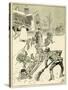 Children Play on their Sledges-Harry Furniss-Stretched Canvas