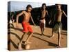 Children Play Soccer at a Shelter in the City Maraba-null-Stretched Canvas