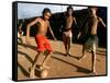 Children Play Soccer at a Shelter in the City Maraba-null-Framed Stretched Canvas