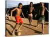 Children Play Soccer at a Shelter in the City Maraba-null-Stretched Canvas