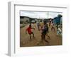 Children Play Soccer in an Impoverished Street in Lagos, Nigeria-null-Framed Photographic Print