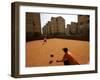 Children Play Soccer in Novo Mundo Slum, in Sao Paulo, Brazil-null-Framed Photographic Print