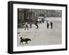 Children Play Soccer on a Deserted Street of Katmandu, Nepal-null-Framed Photographic Print