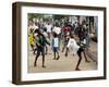 Children Play Soccer on a Monrovian Street-null-Framed Photographic Print