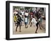 Children Play Soccer on a Monrovian Street-null-Framed Photographic Print