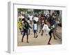 Children Play Soccer on a Monrovian Street-null-Framed Photographic Print