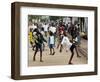 Children Play Soccer on a Monrovian Street-null-Framed Photographic Print