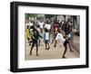 Children Play Soccer on a Monrovian Street-null-Framed Photographic Print