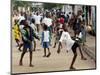 Children Play Soccer on a Monrovian Street-null-Mounted Photographic Print