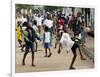 Children Play Soccer on a Monrovian Street-null-Framed Photographic Print