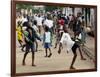 Children Play Soccer on a Monrovian Street-null-Framed Photographic Print