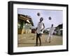 Children Play Soccer on a Street-null-Framed Photographic Print