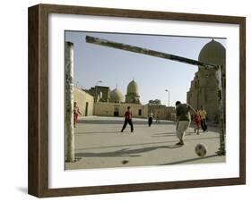 Children Play Soccer-null-Framed Premium Photographic Print