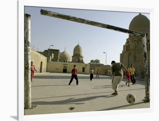Children Play Soccer-null-Framed Photographic Print